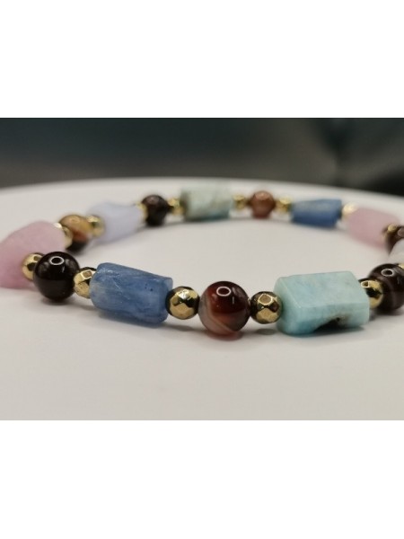 KUNZİT, AKİK, KYANİT VE LARİMAR BİLEKLİK