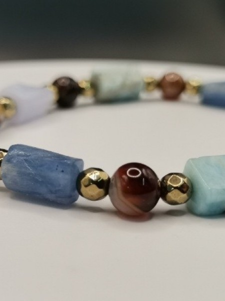 KUNZİT, AKİK, KYANİT VE LARİMAR BİLEKLİK